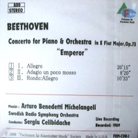 Fachmann fur Klassicher Musik : Michelangeli - Beethoven Concerto No. 5