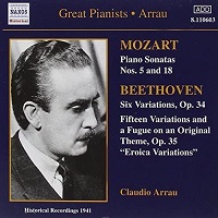 Naxos Great Pianists : Arrau - Mozart, Beethoven