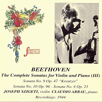 Strings : Arrau Beethoven Violin Sonatas Volume 03