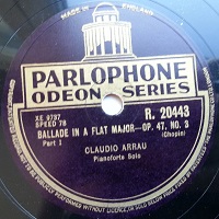 Parlophone : Arrau - Chopin Ballade No. 3