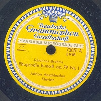 Deutsche Grammophon : Aeschbacher - Brahms Rhapsodies
