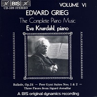 BIS : Knardahl - Grieg Music Volume 06
