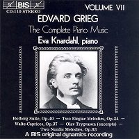 BIS : Knardahl - Grieg Music Volume 07