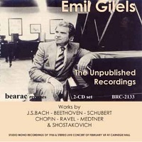 Bearac : Gilels - Unpublished Recordings