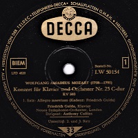 Decca : Gulda - Mozart Concerto No. 25