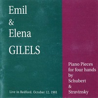 �Moscow Conservatory : Gilels - Schubert, Stravinsky