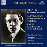 Naxos : Cortot - Franck, Saint-Saëns, Ravel