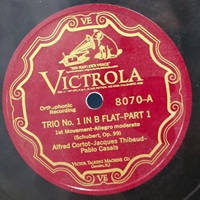 Victorola : Cortot - Schubert Piano Trio No. 1