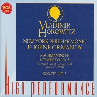 �BMG Classics RCA High Performance : Horowitz - Rachmaninov Concerto No. 3, Sonata No. 2